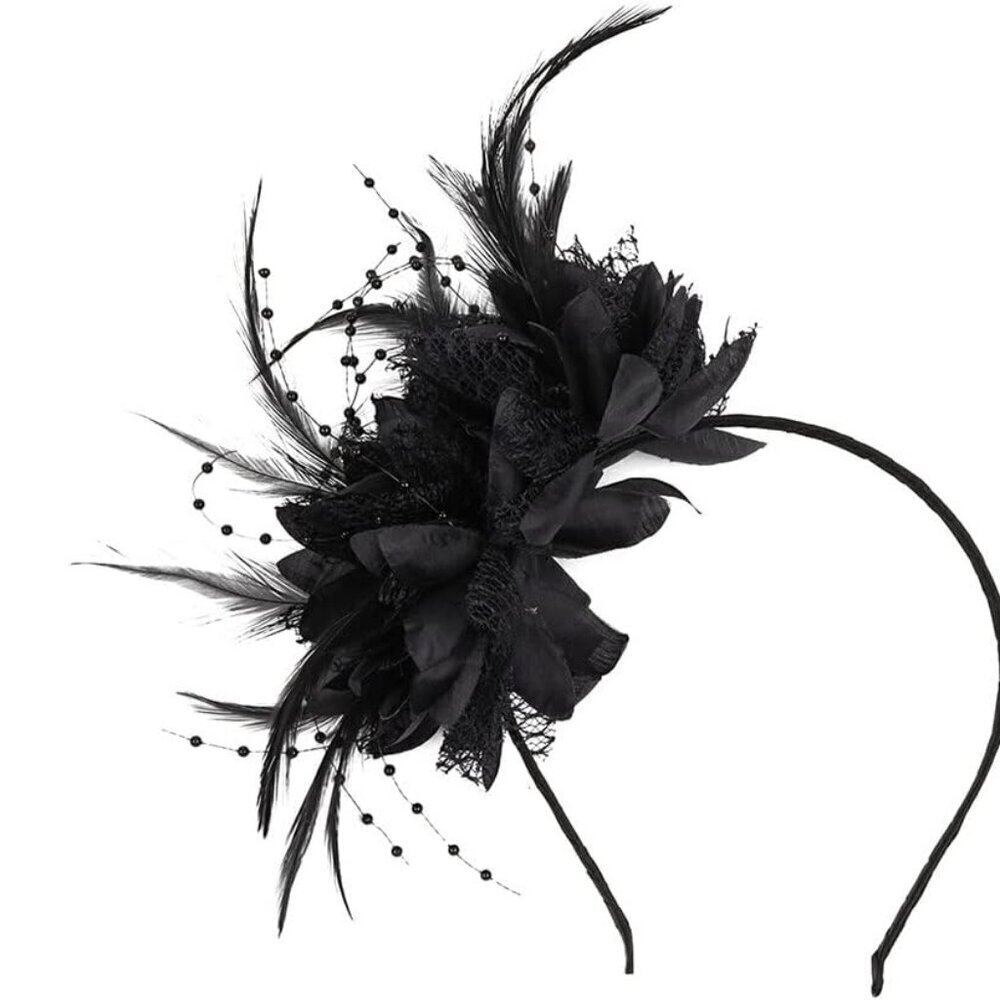 Vintage Feather Headband 20s Flapper Great Gatsby Masquerade Costume Accessory